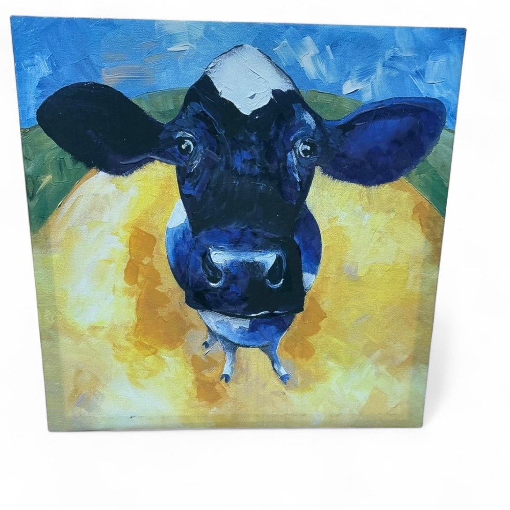 Colorful Cow Canvas Art